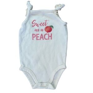 Touched by Nature Organic Cotton Baby Girls Bodysuit Sweet as a Peach 3-6 Months